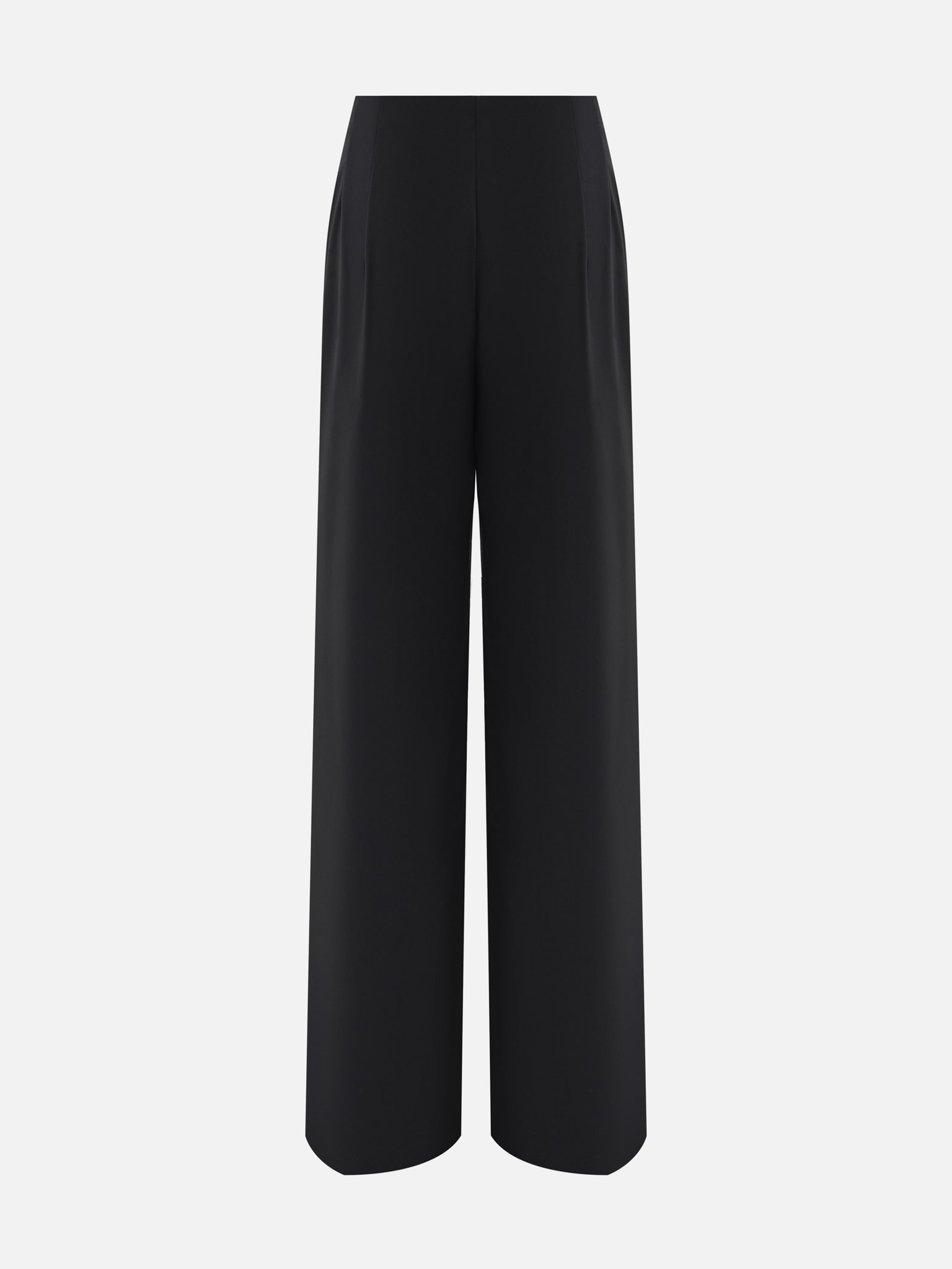 Брюки из костюмной ткани с мелкими защипами на талии