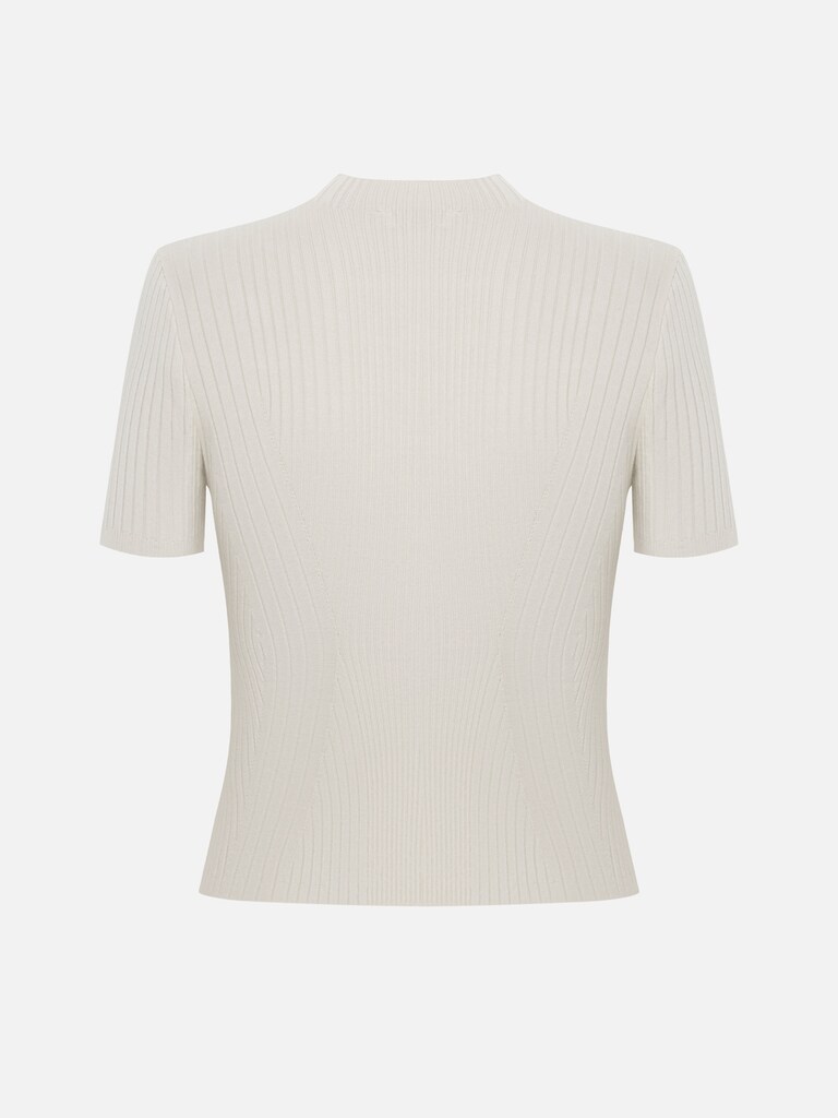 Short-sleeved rib-knit top