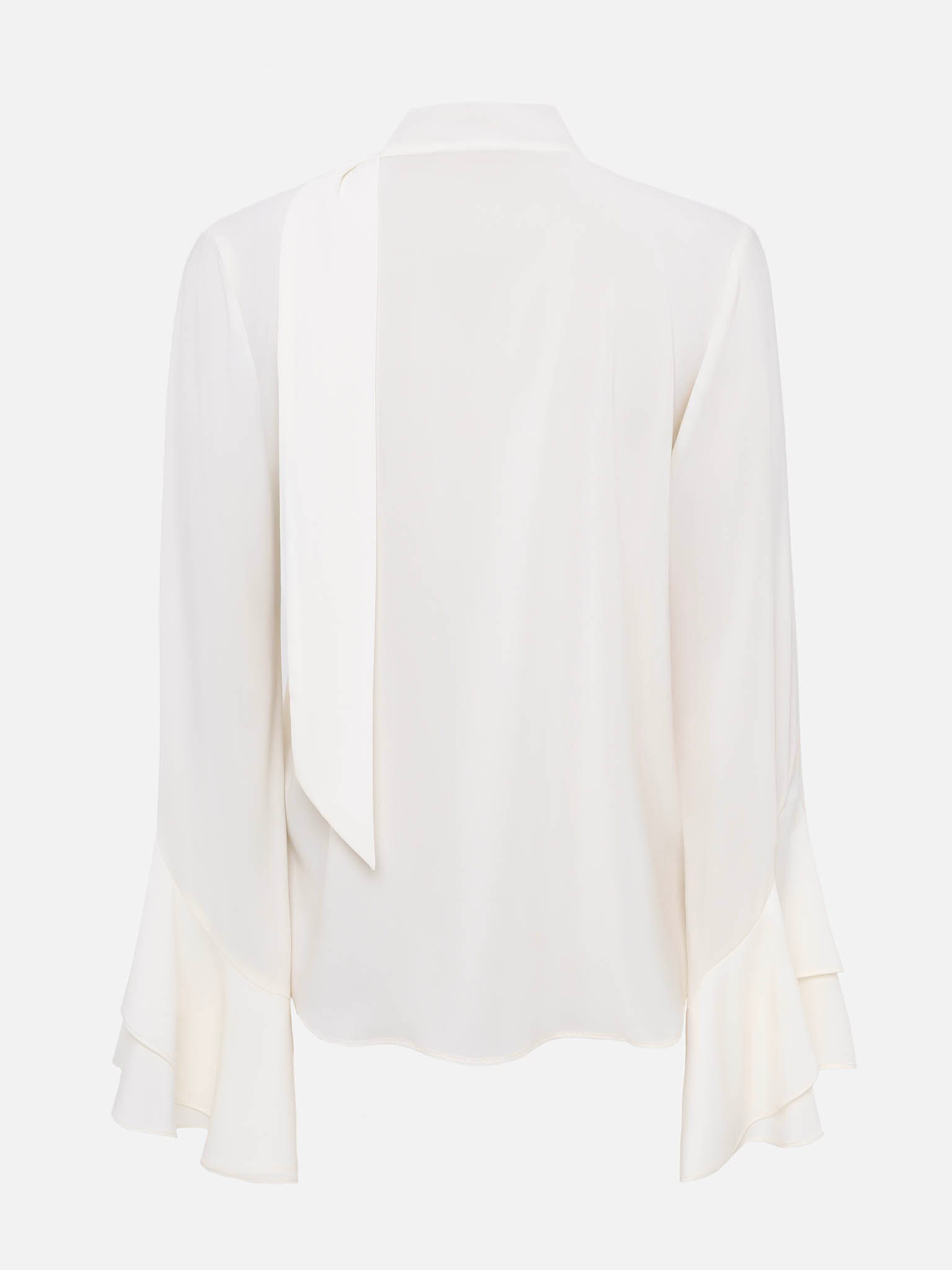Light blouse with flounces on the sleeves and a matching scarf