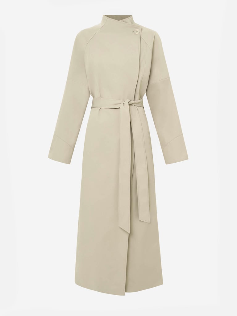 Maxi trench with tonal belt