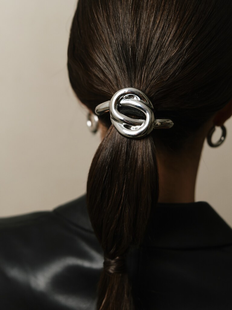 Scrunchie with metal decoration