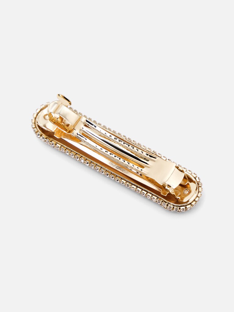 Овальная заколка для волос в стразах