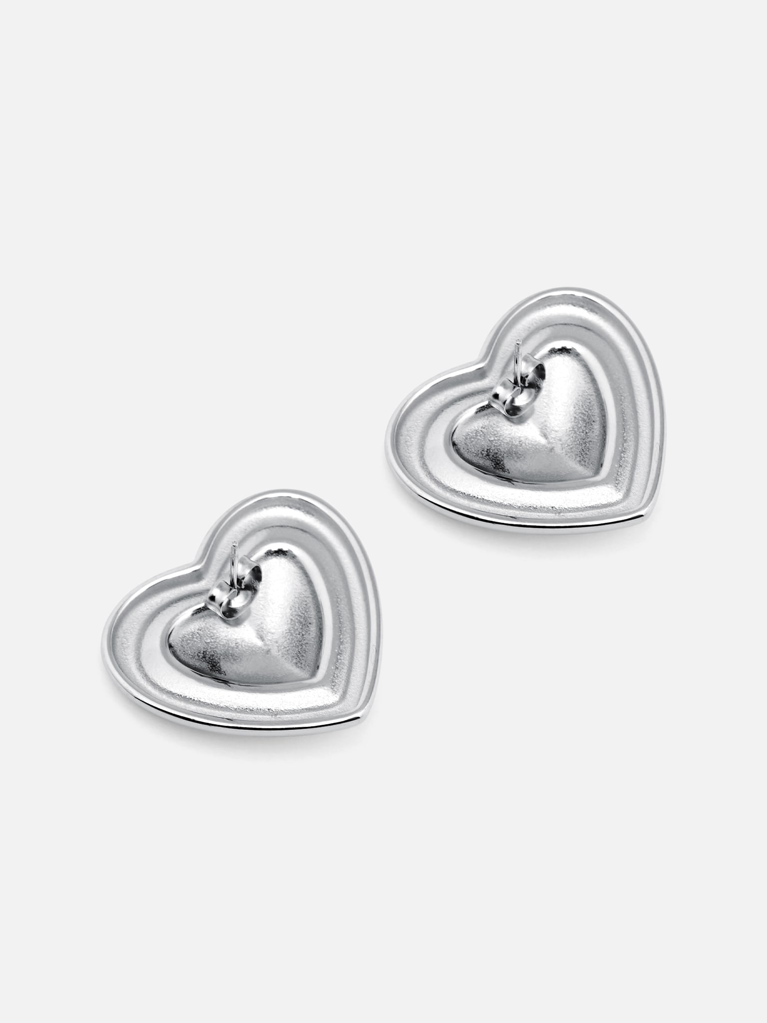Two metal heart earrings :: LICHI - Online fashion store