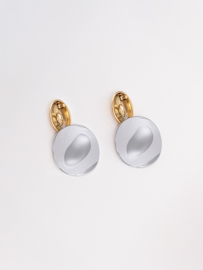 Solid two-metal earrings