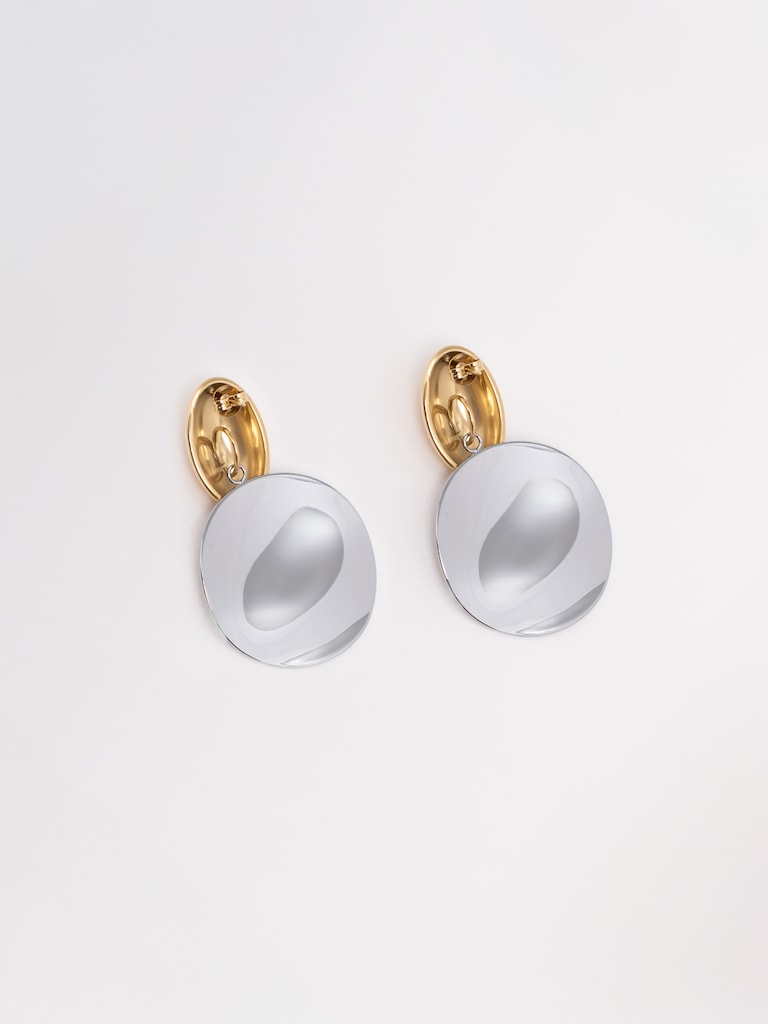 Solid two-metal earrings