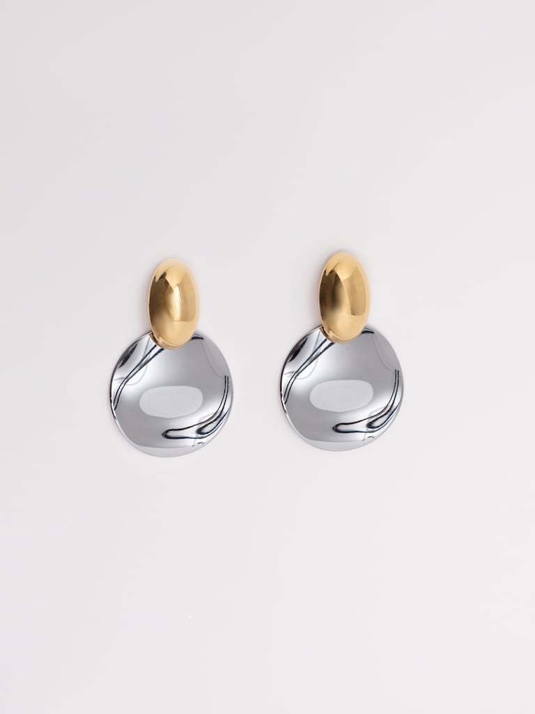 Solid two-metal earrings