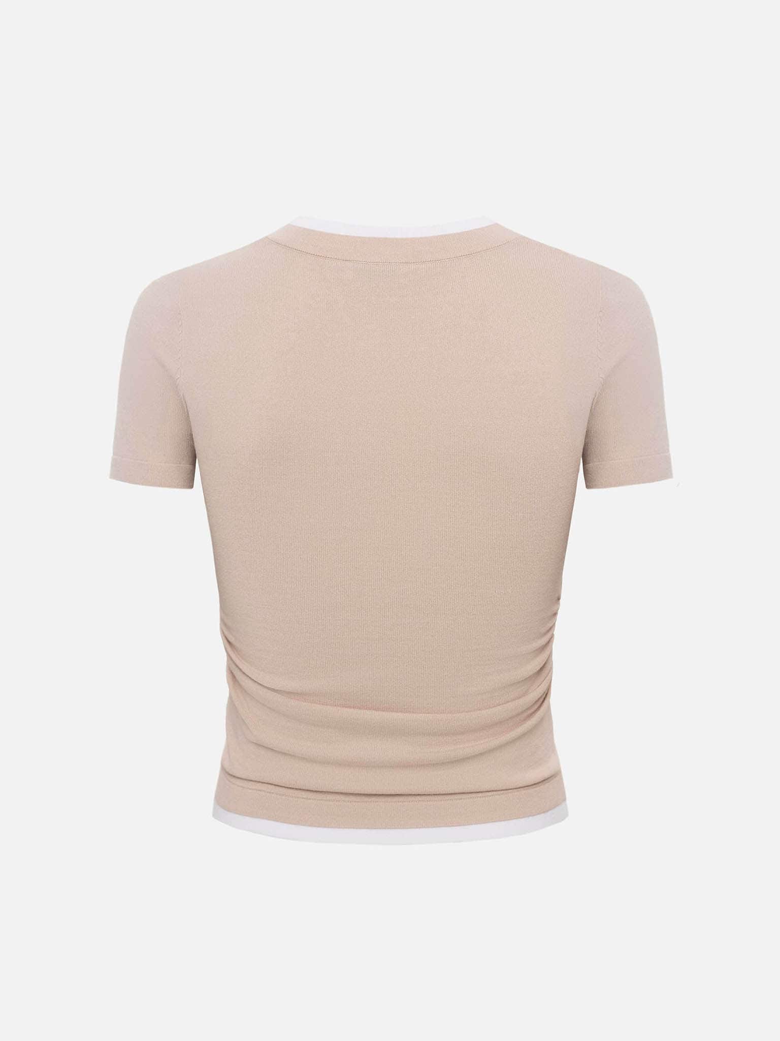 Two-material jersey top