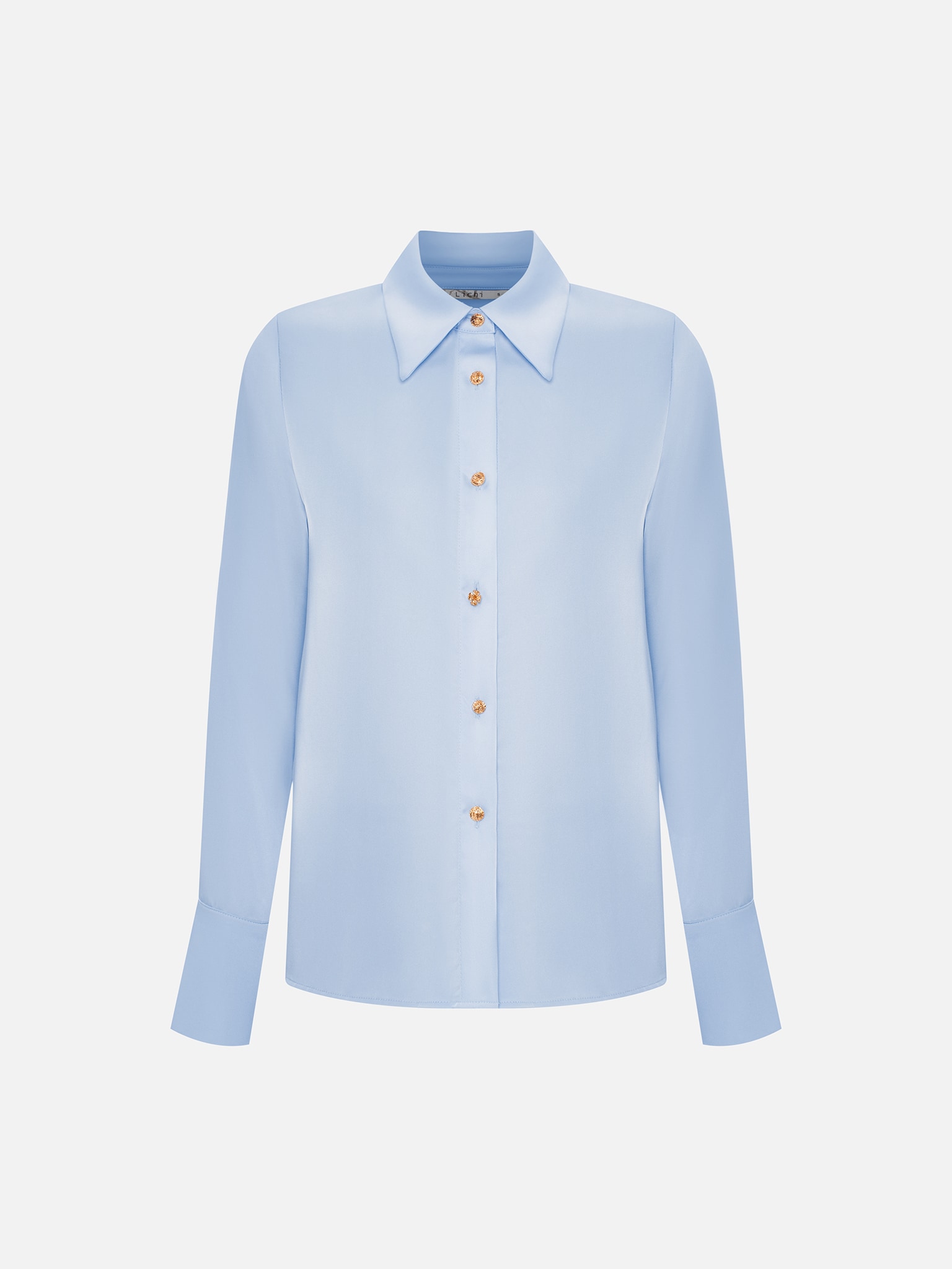 Satin shirt with golden buttons