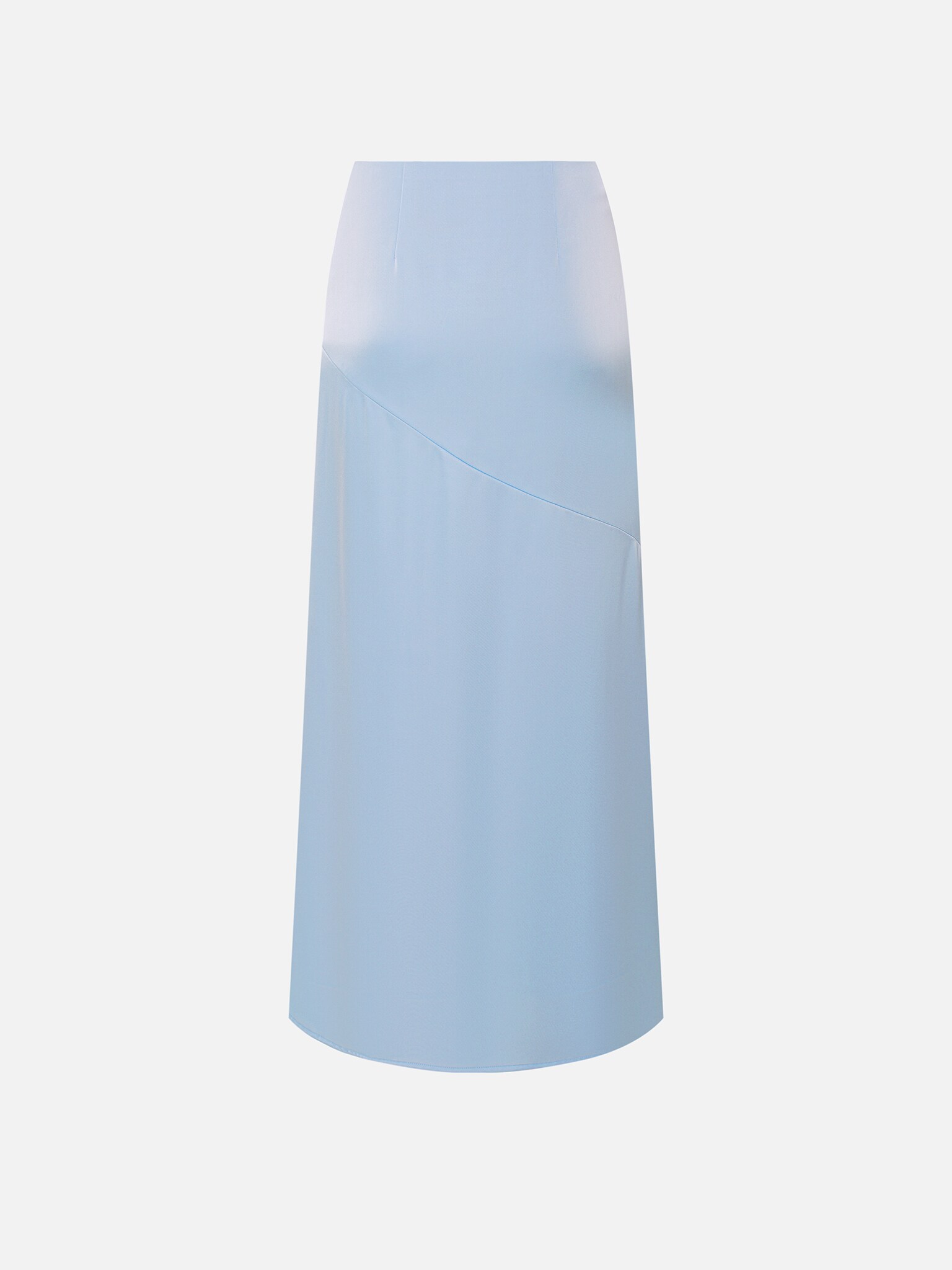 Satin maxi skirt with diagonal stitching :: LICHI - Online