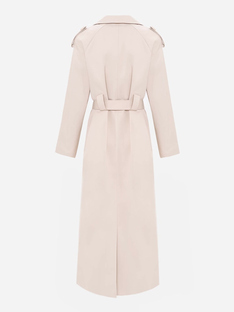 Тренч макси с широким ремнем