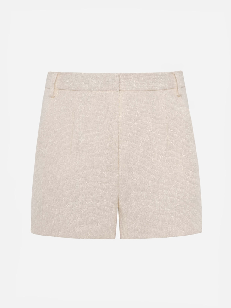 Tweed high-waisted mini shorts