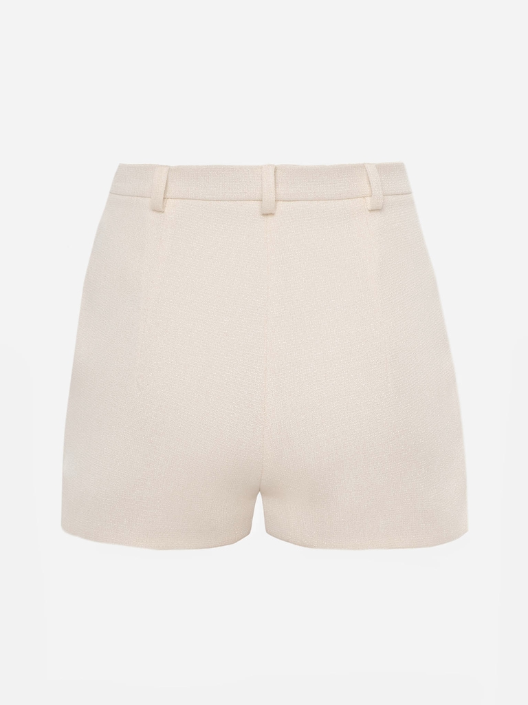 Tweed high-waisted mini shorts