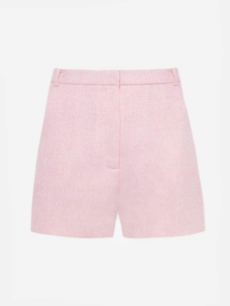 Твидовые шорты мини на высокой посадке