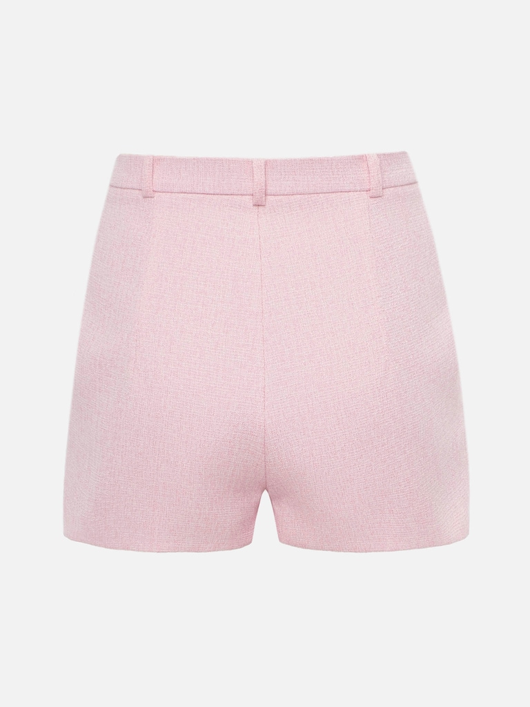 Твидовые шорты мини на высокой посадке