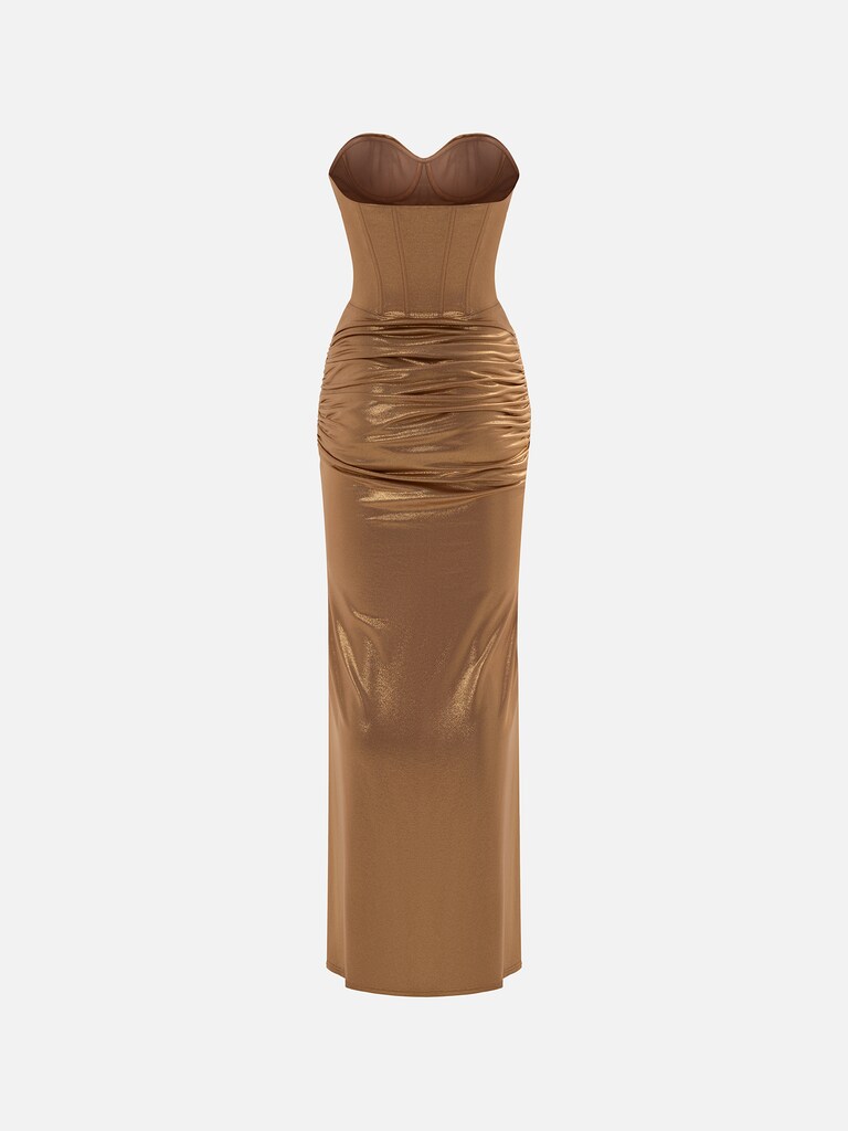 Платье макси с корсетным лифом