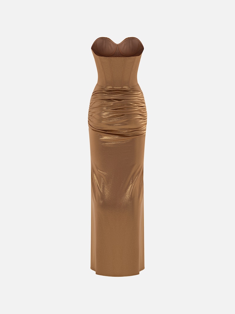 Платье макси с корсетным лифом