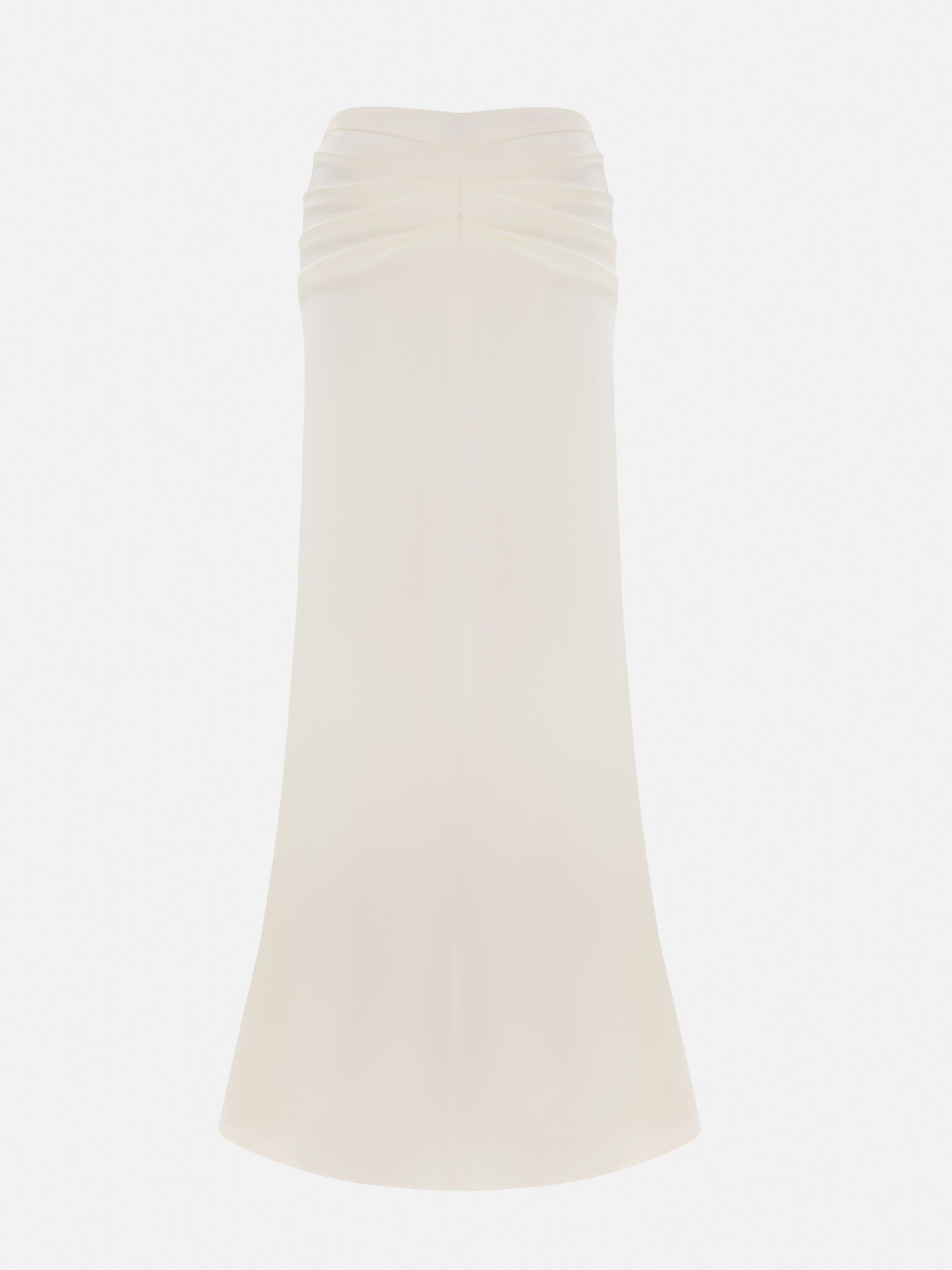 Jupe maxi en satin avec plis sur les hanches