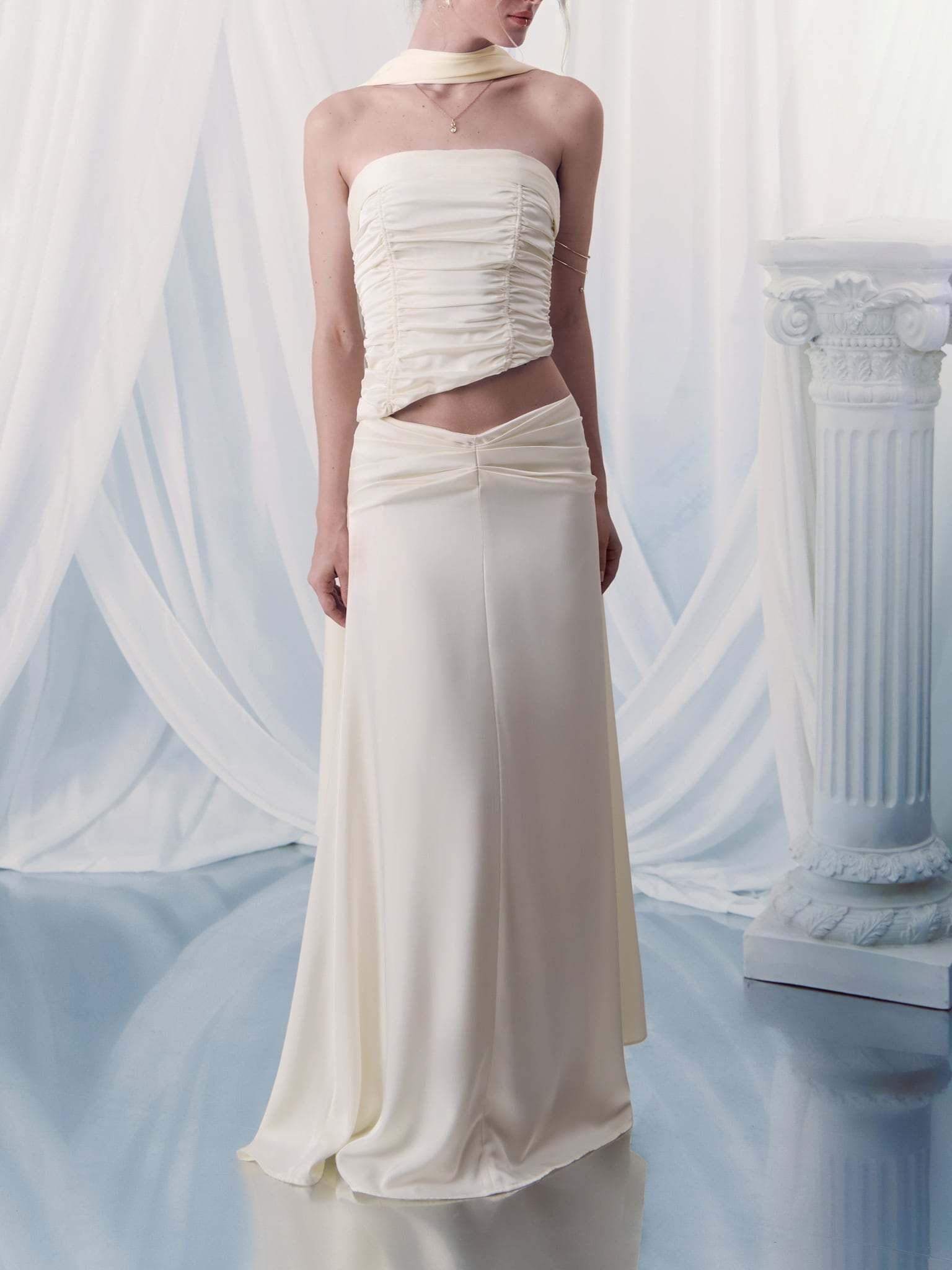 Lace midi skirt :: LICHI - Online fashion store