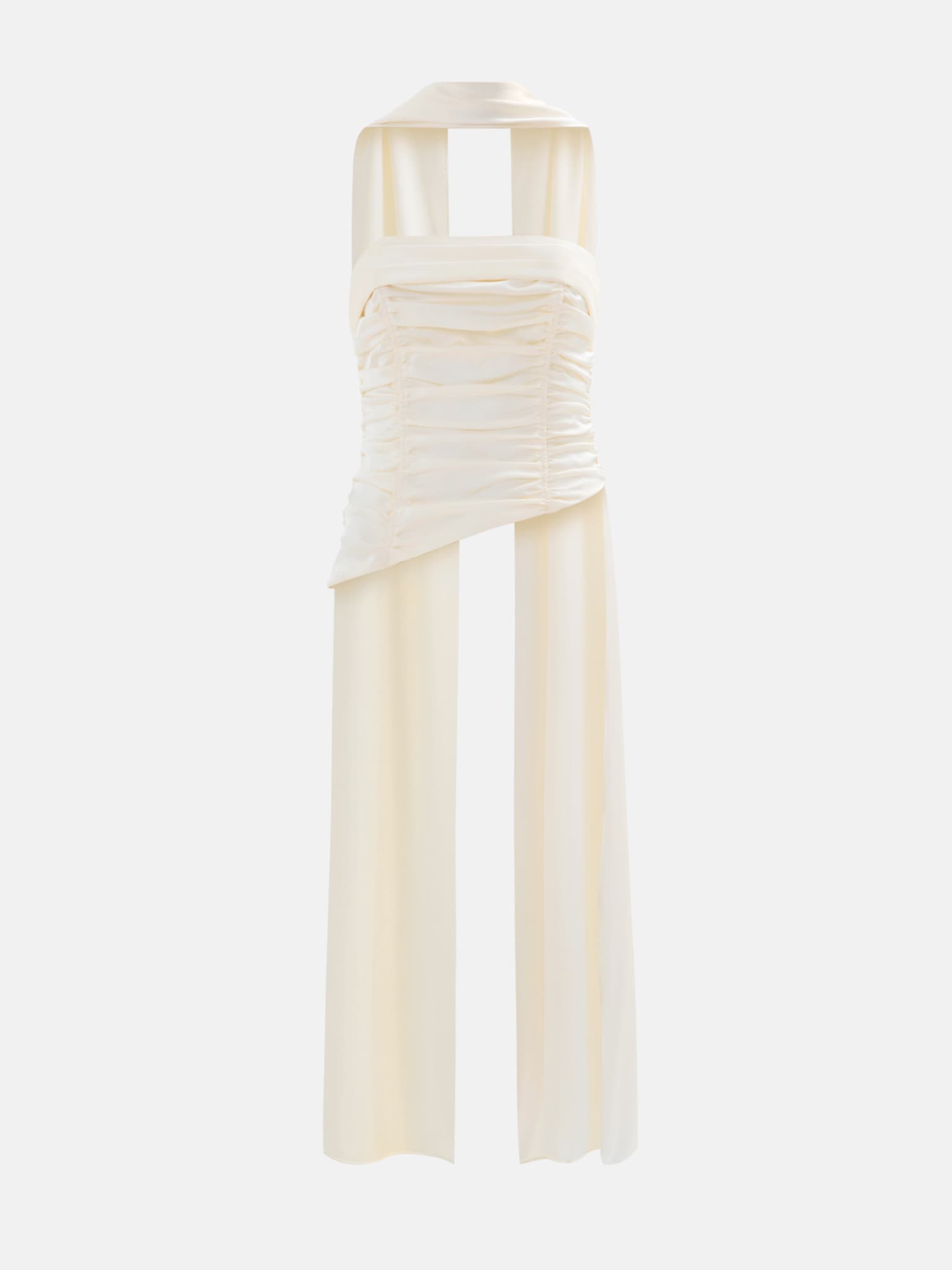 Korsett-Oberteil aus Satin mit langem Schal