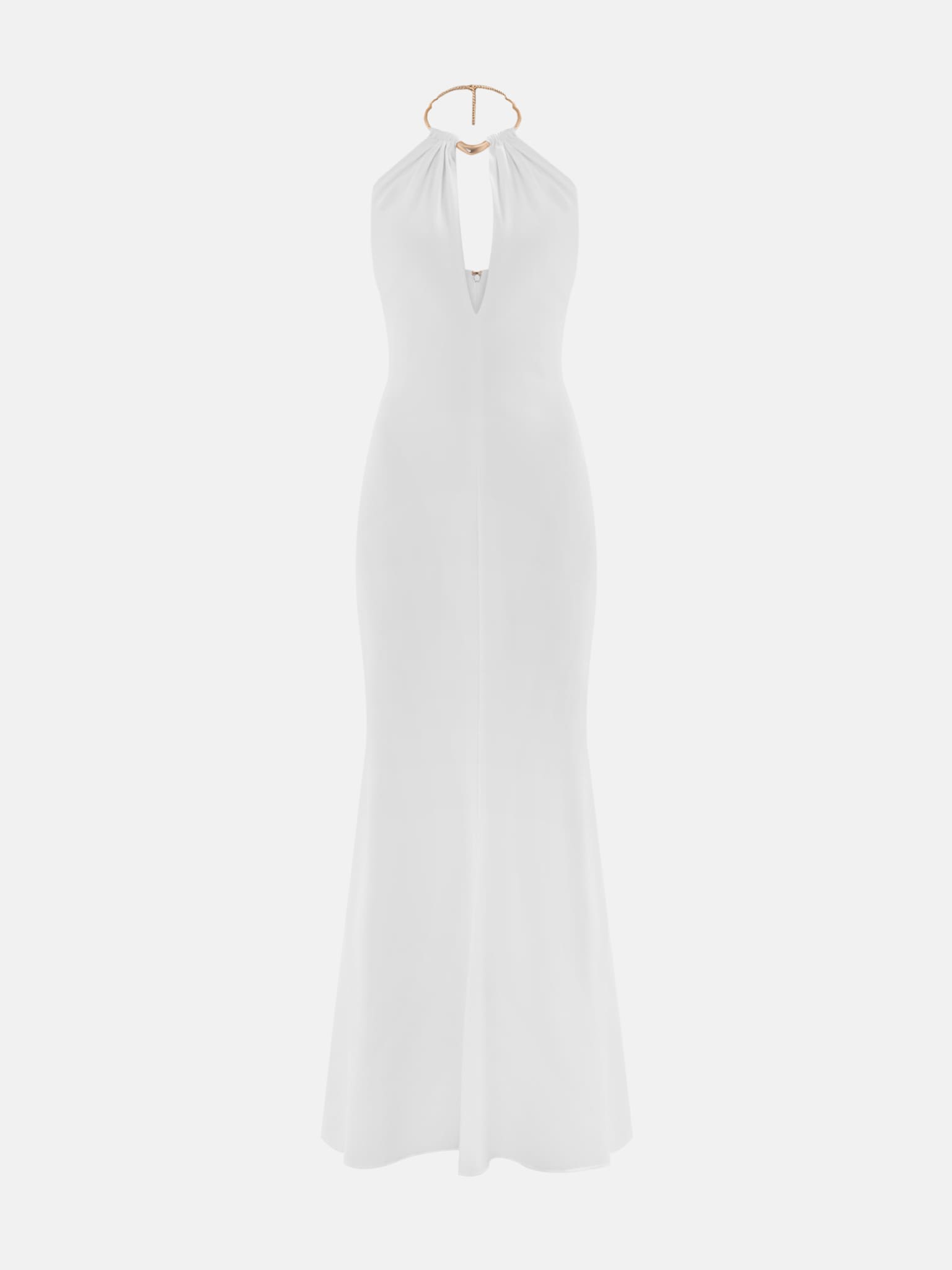 Maxi dress with metallic choker