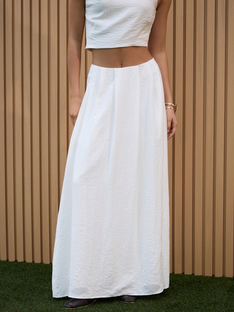 Maxirock mit Raffungen an der Taille mit Knittereffekt