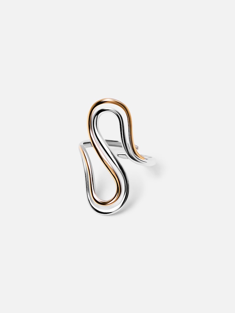 Two-metal curved ring