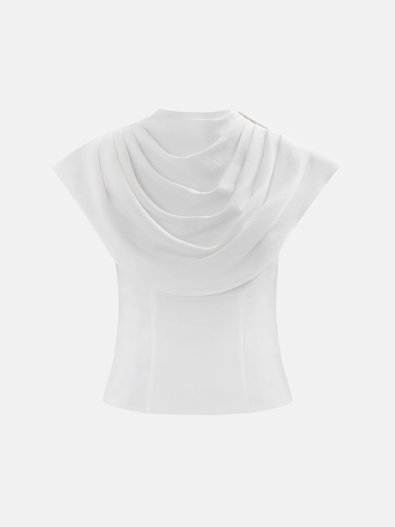 Dopasowany top z drapowaniem na piersi