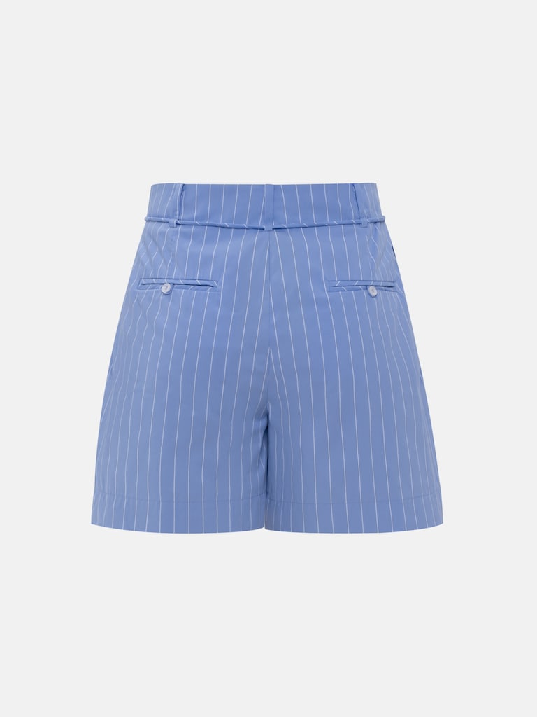 Mini striped shorts with slim belt