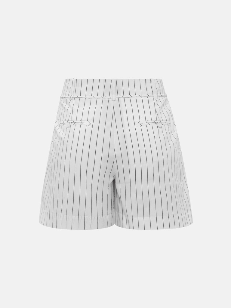 Mini striped shorts with slim belt