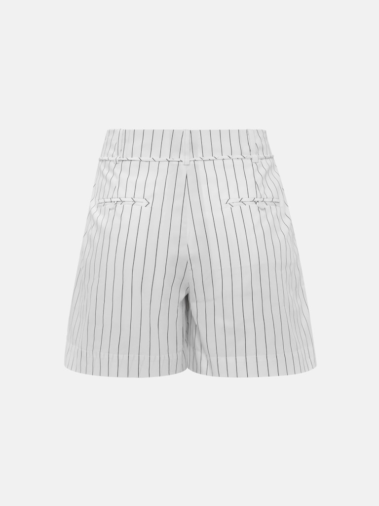 Mini striped shorts with slim belt