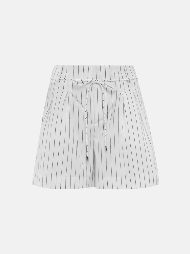 Mini striped shorts with slim belt