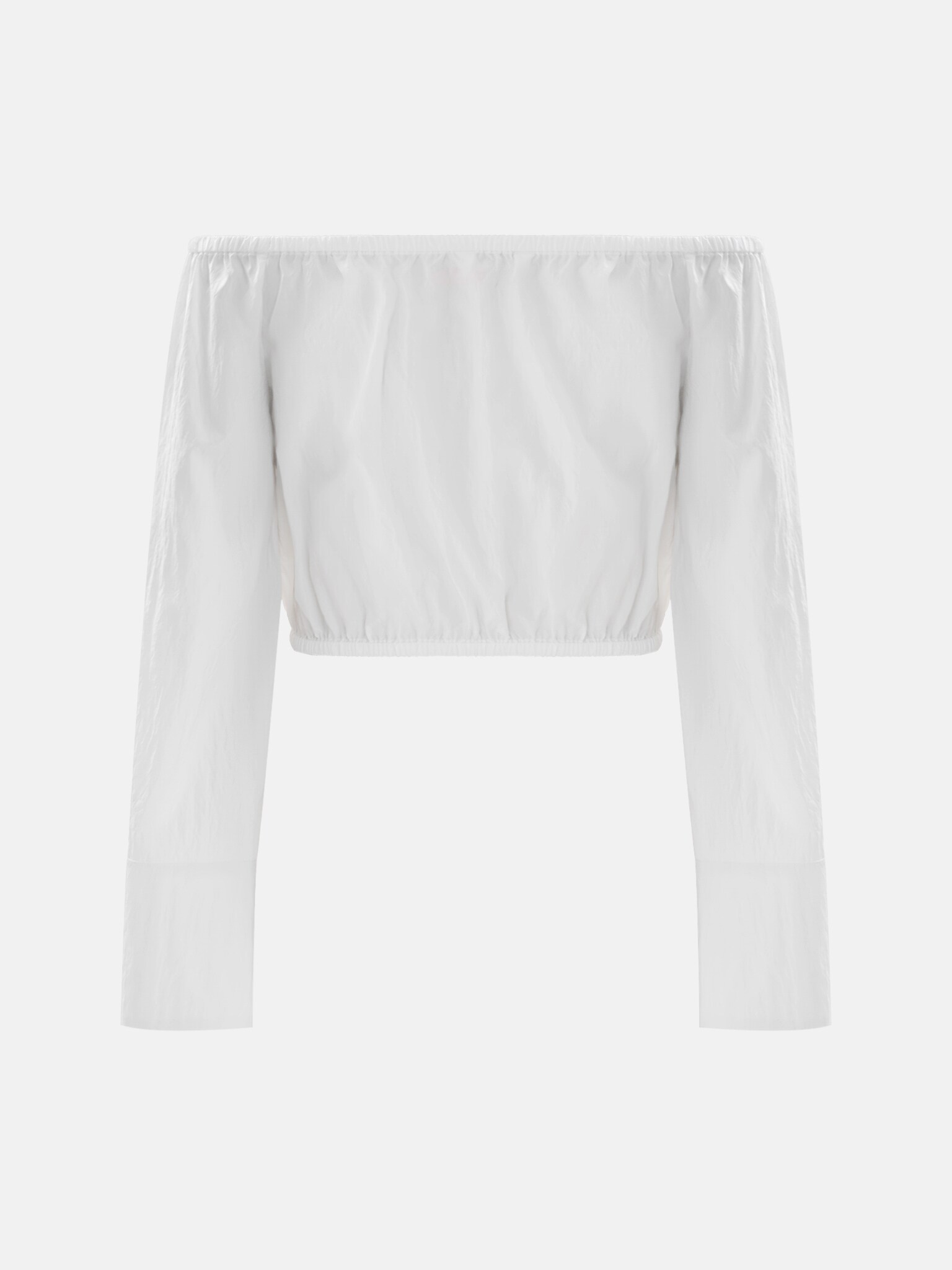 Schulterfreie Bluse aus strukturiertem Stoff