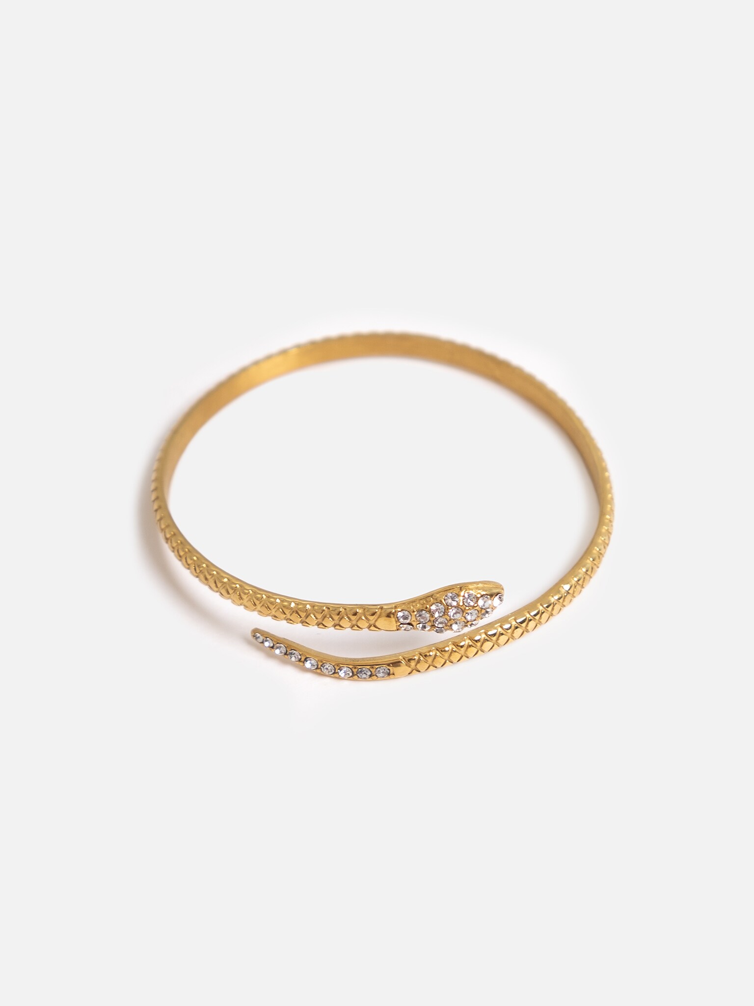 Браслет в виде змеи со стразовым декором