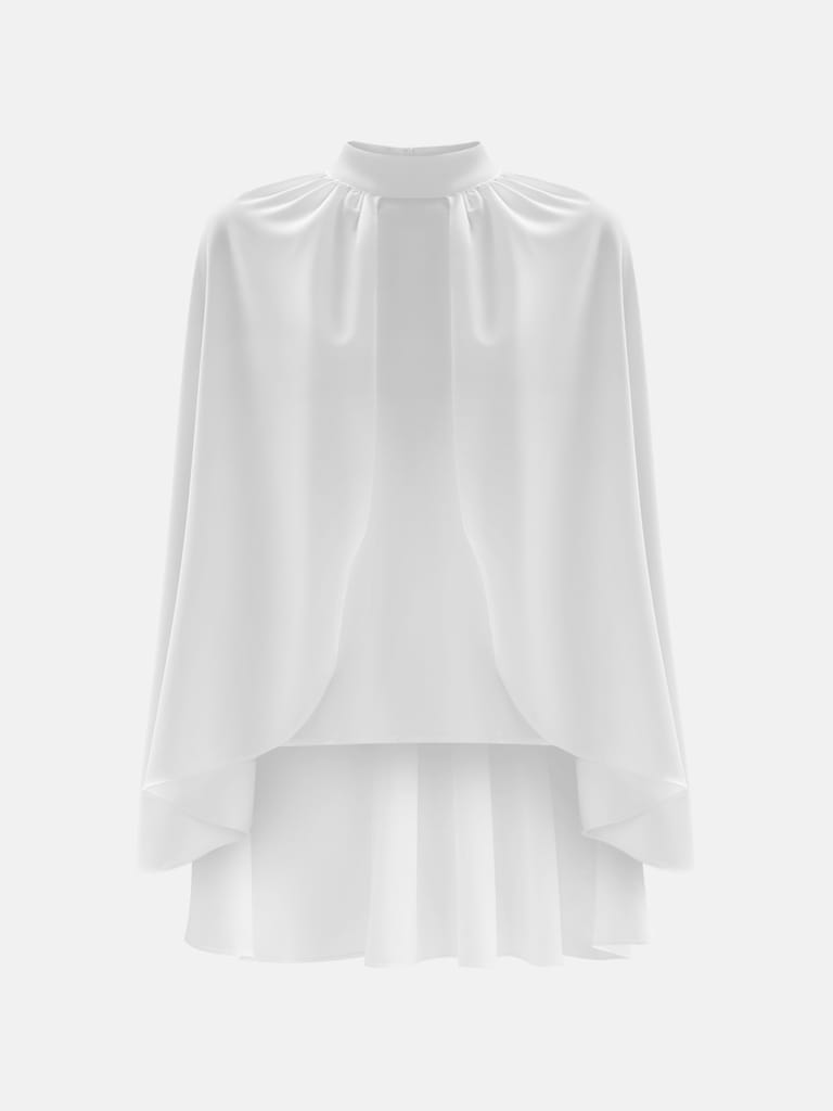 Blouse with tonal cape