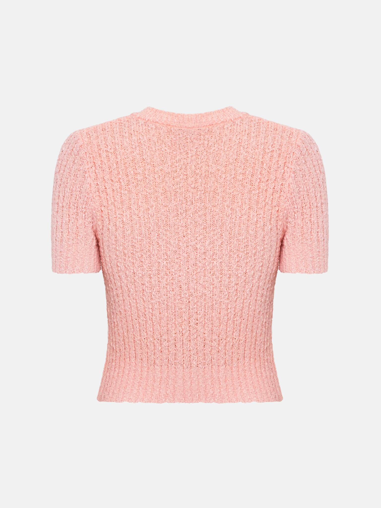 Jersey cardigan with short sleeves and large buttons