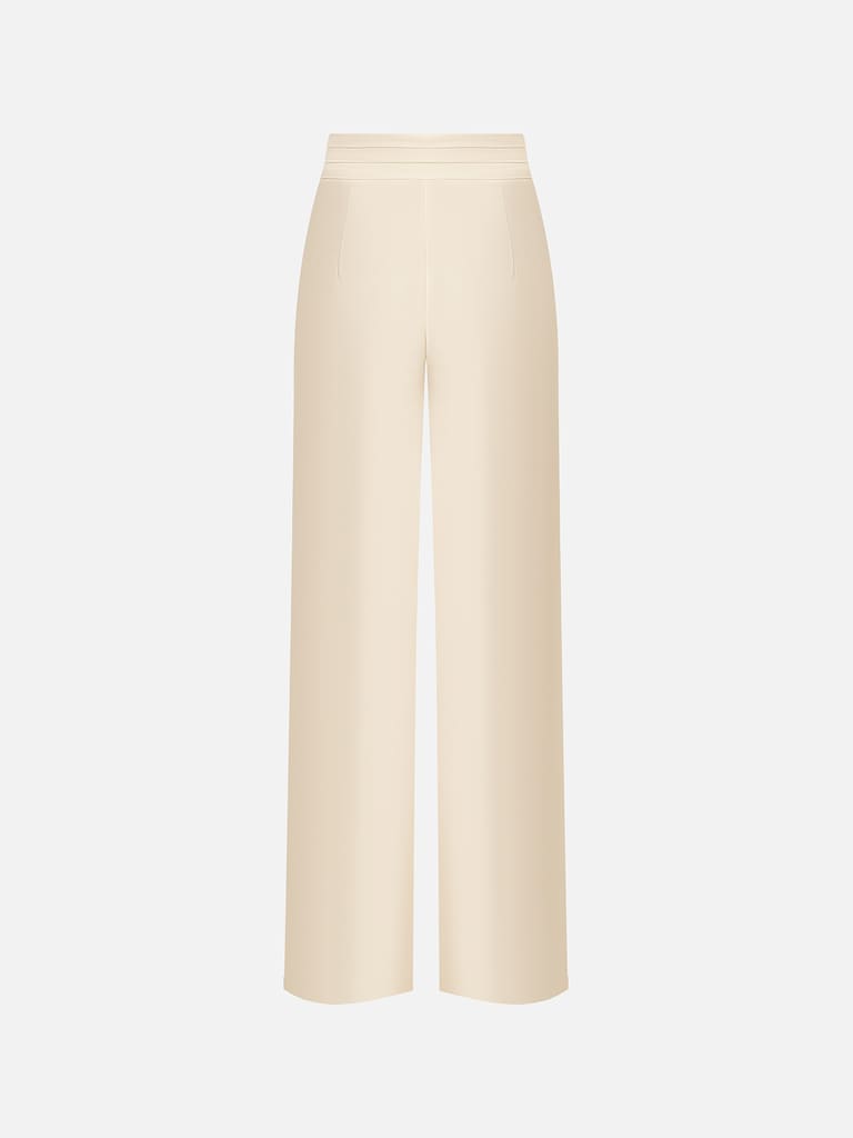 Palazzo trousers with waistband pleats