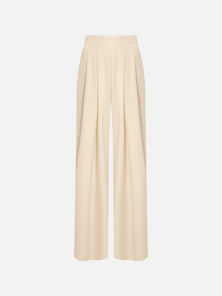 Palazzo trousers with waistband pleats