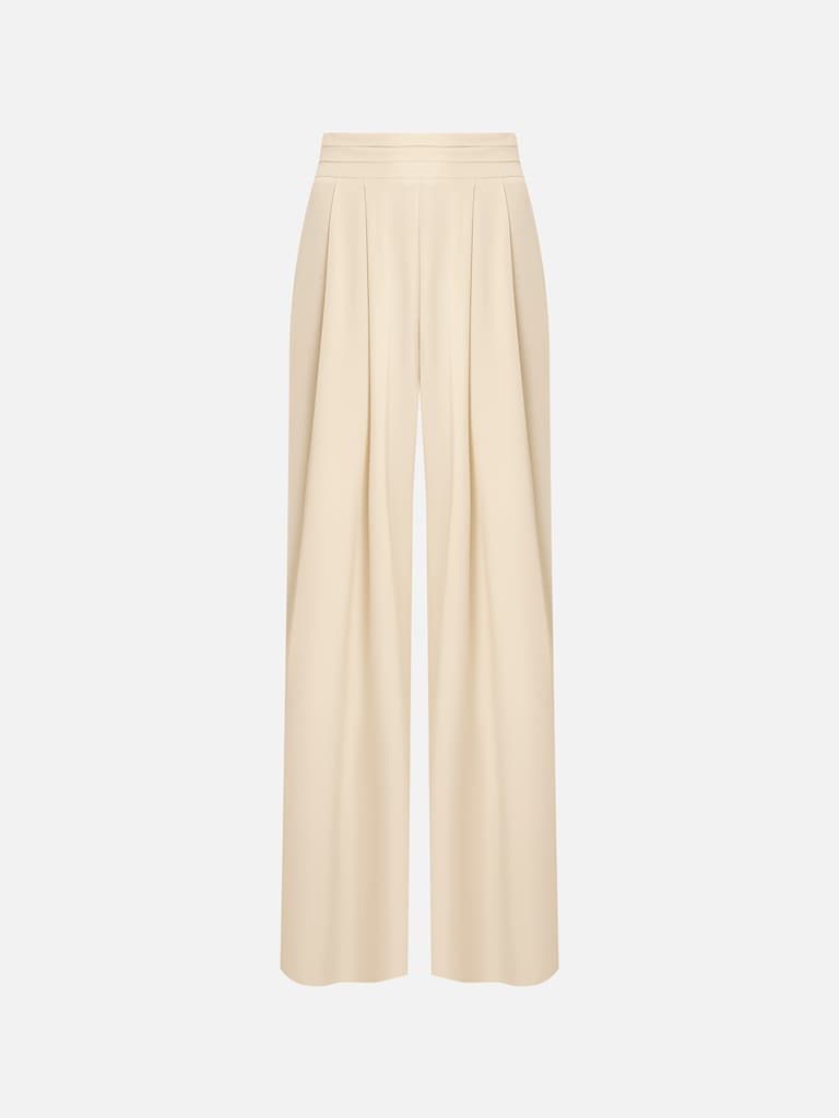 Palazzo trousers with waistband pleats