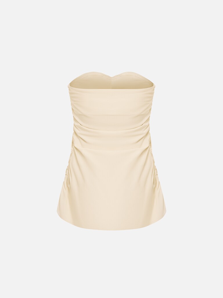 Draped top with open shoulders