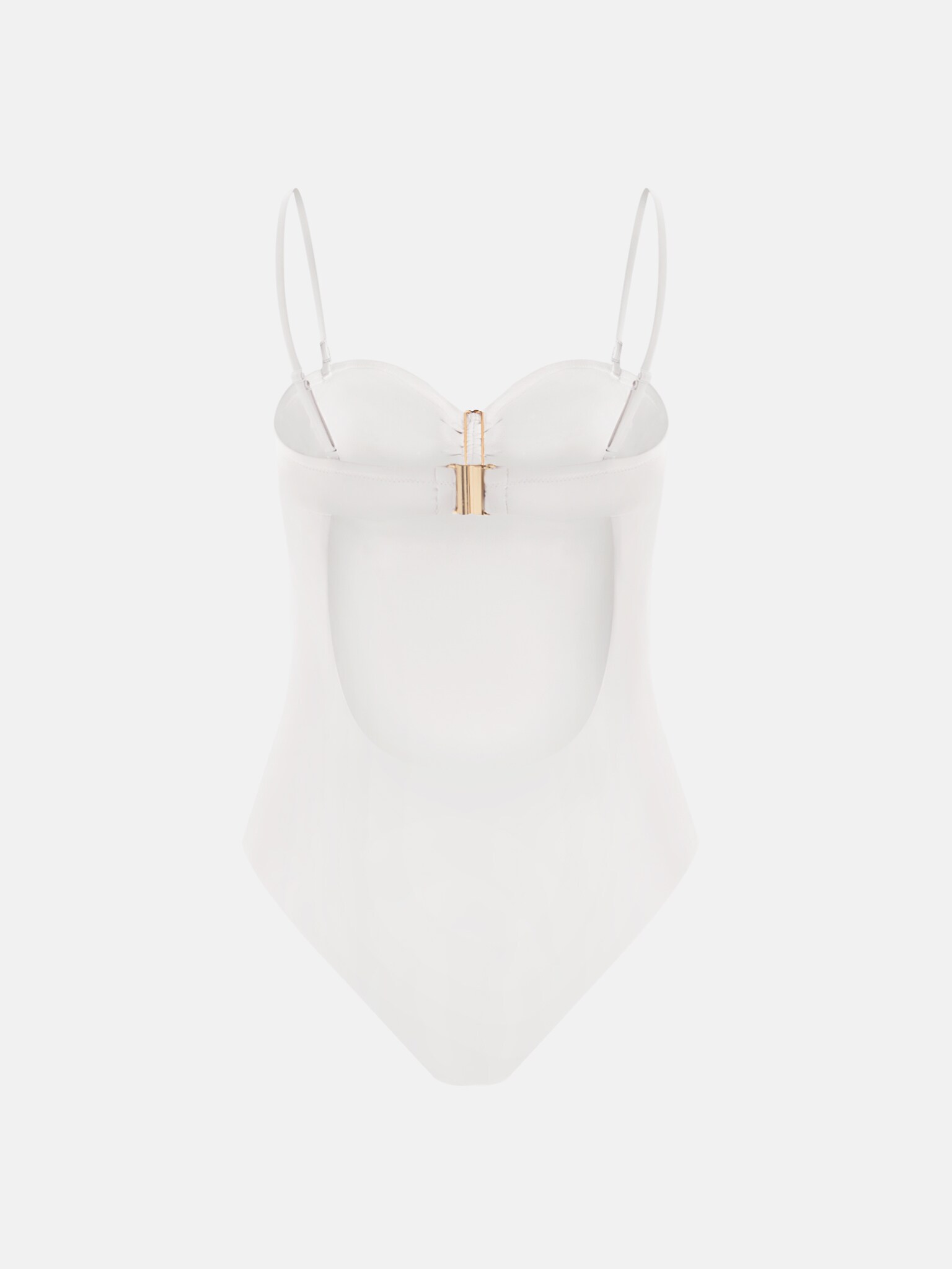 Купальник на бретелях с декором-раковиной