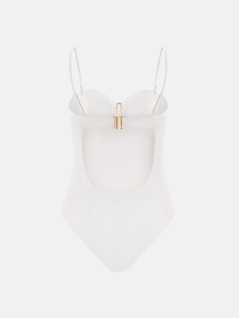 Купальник на бретелях с декором-раковиной