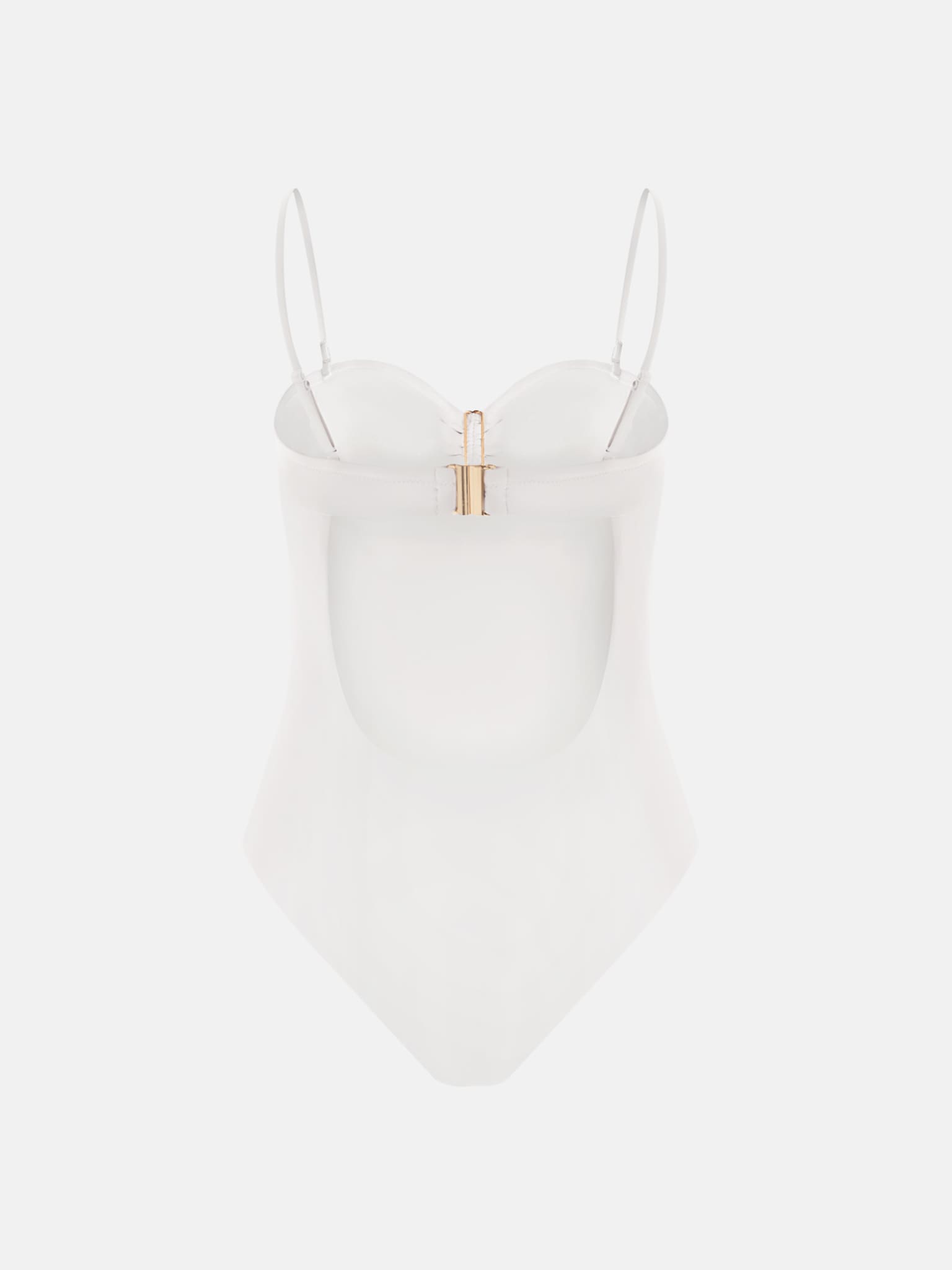 Купальник на бретелях с декором-раковиной