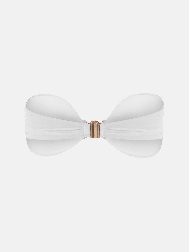 Strapless bikini top with shell decor