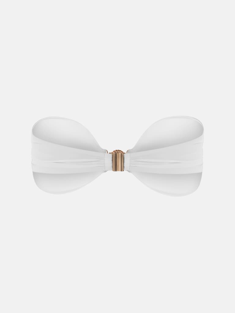 Strapless bikini top with shell decor