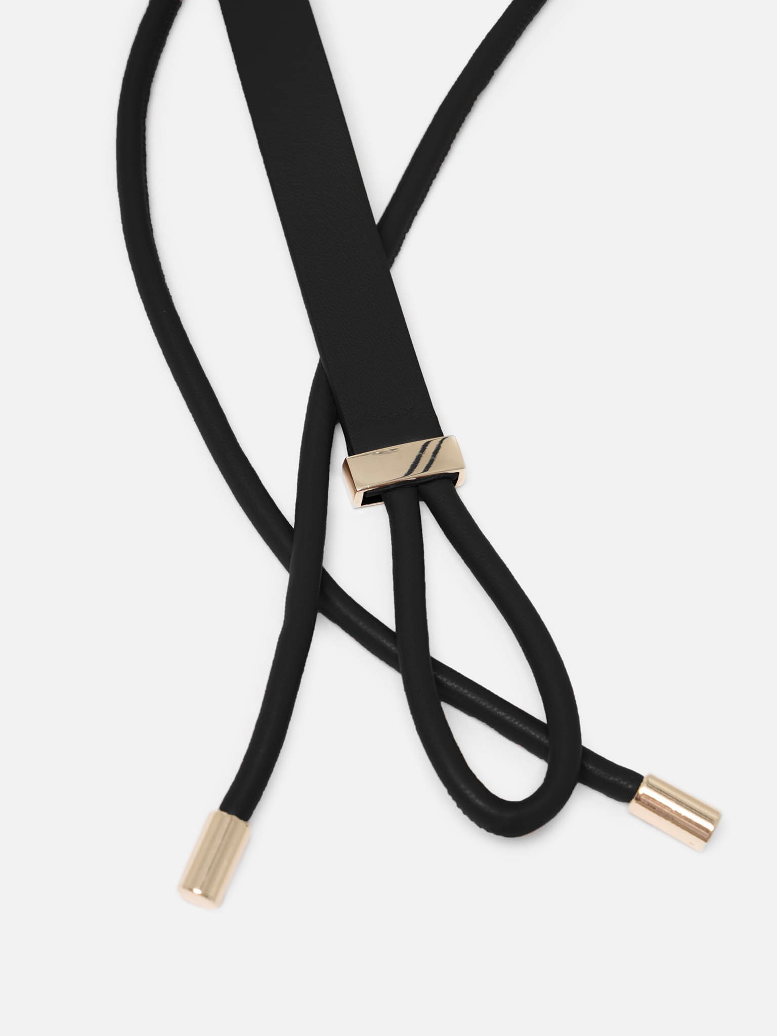 Drawstring belt with metal tips