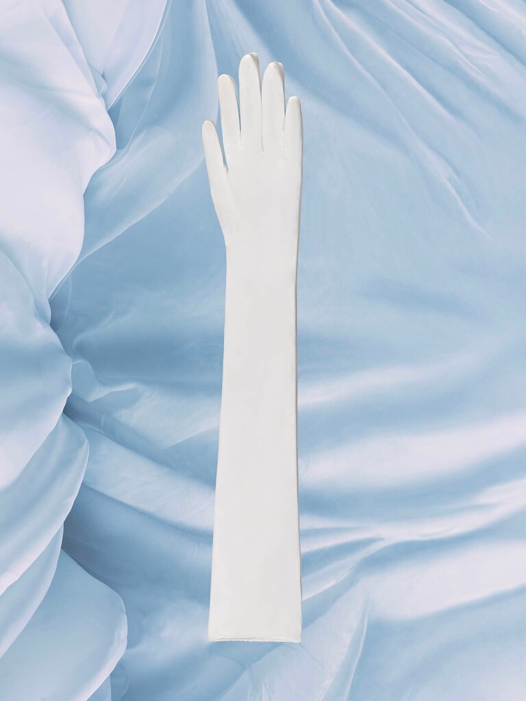 Long satin gloves