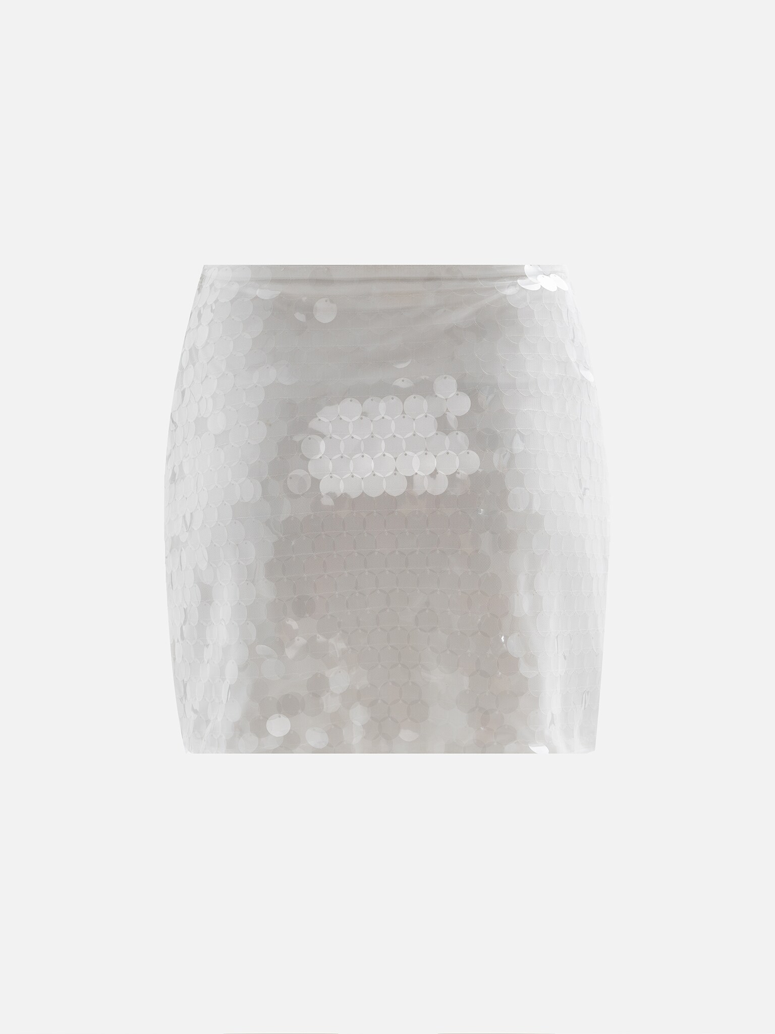 Юбка мини в круглых пайетках