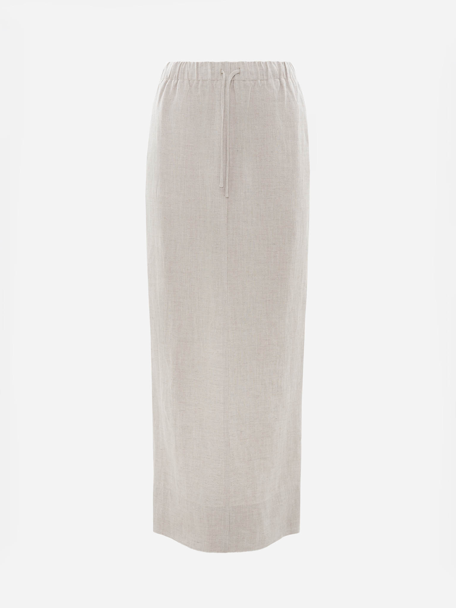 Straight linen maxi skirt with a slit cut