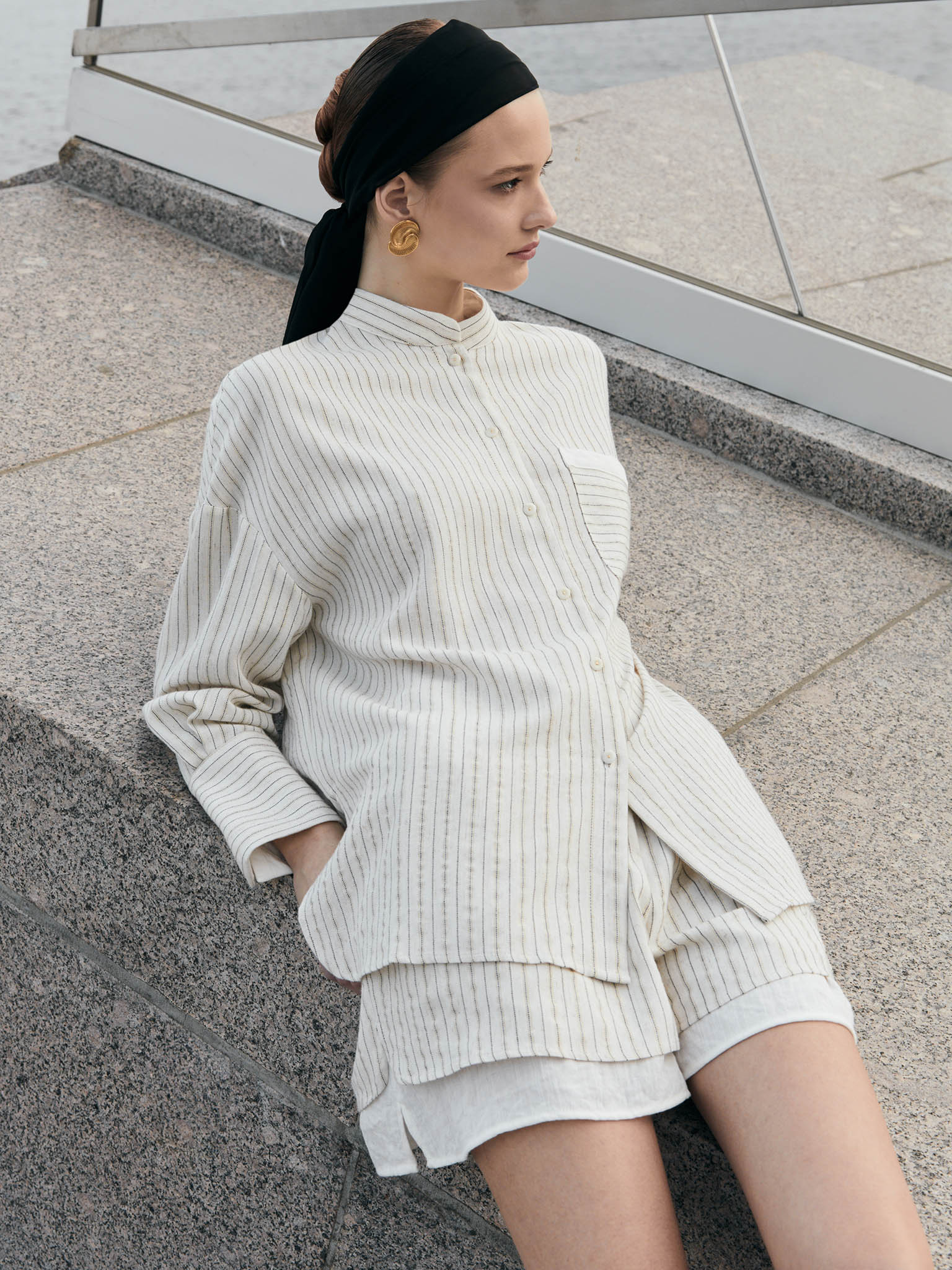 Mini-short à rayures doubles