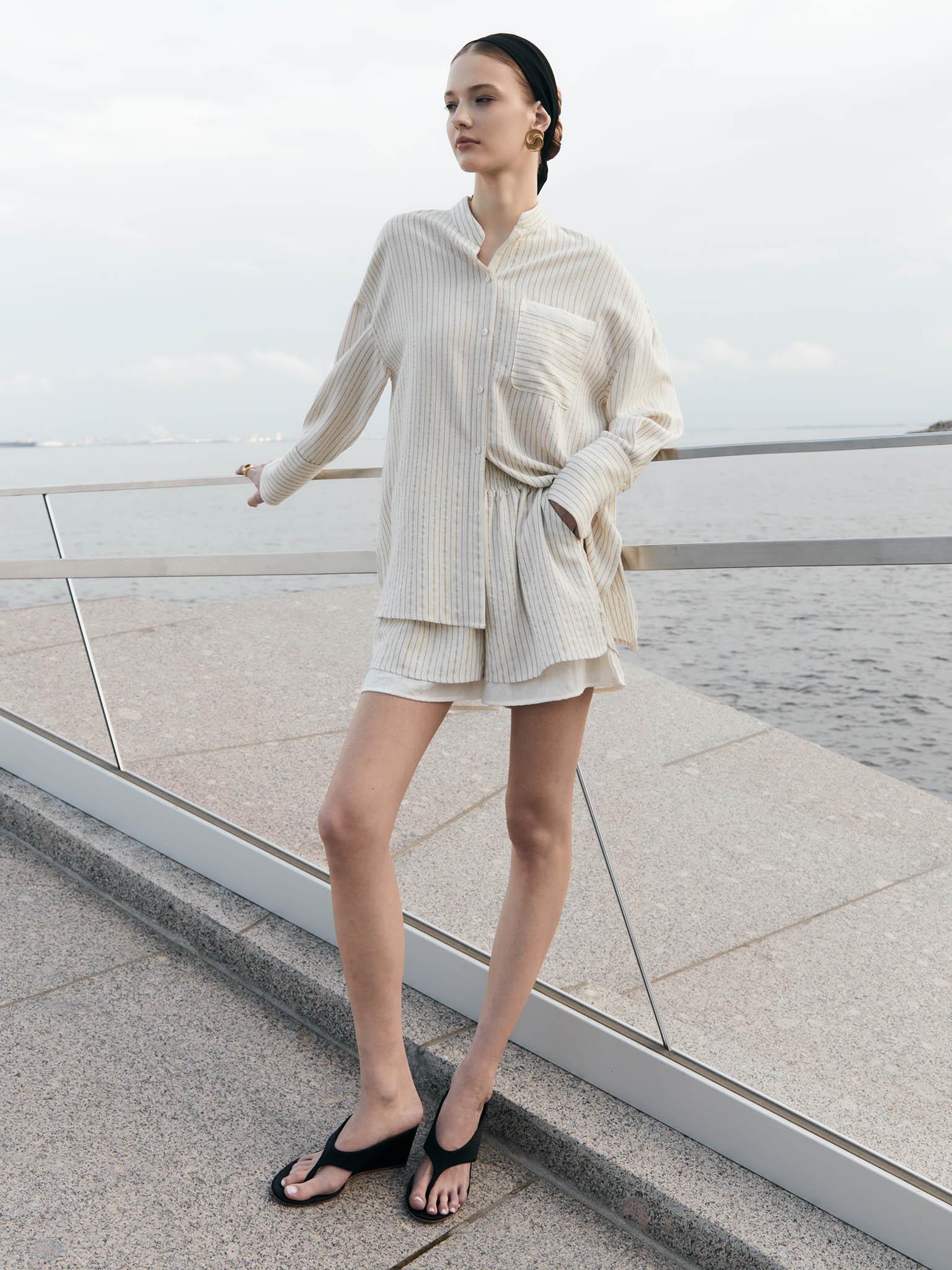 Mini-short à rayures doubles